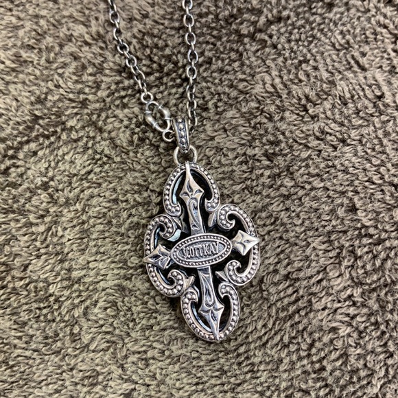 Scott Kay Sterling Silver Cross Pendant Necklace - Picture 7 of 7